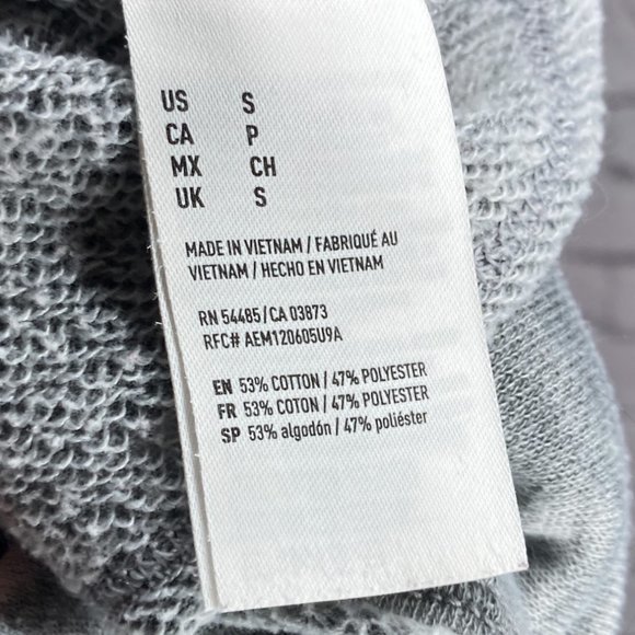 American Eagle Small S Squad Burnout Slub Terry Knit Pullover Crop Sweatshirt - Picture 4 of 4